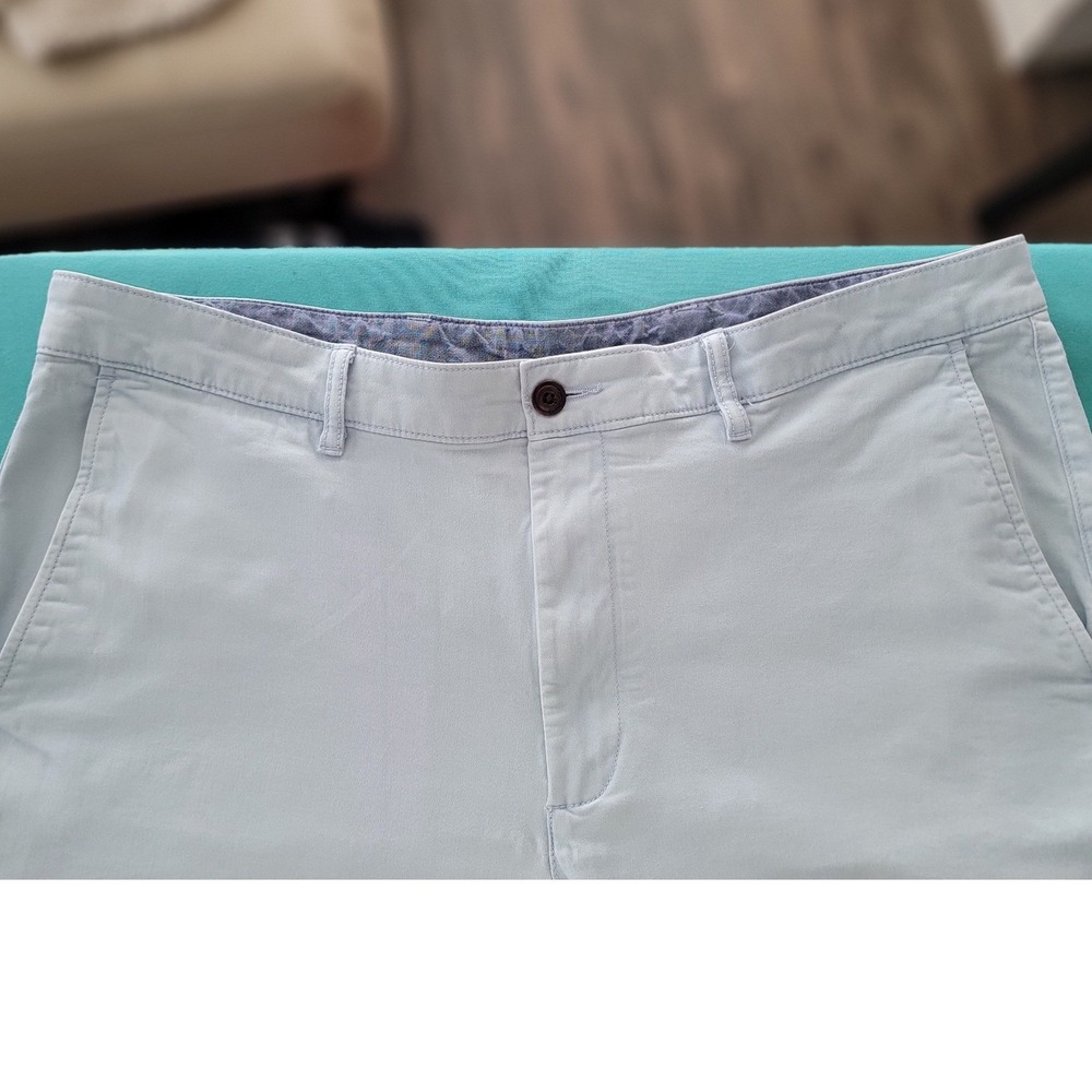 LL Bean Mens Standard Fit Chino Shorts Light Blue Cotton Stretch 38W
